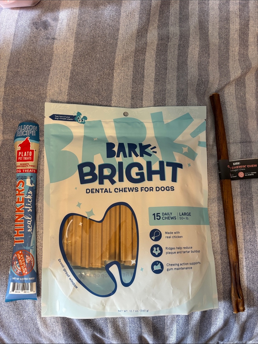 Bark Bright Dental Chews for Dogs - Light Blue & White Pack